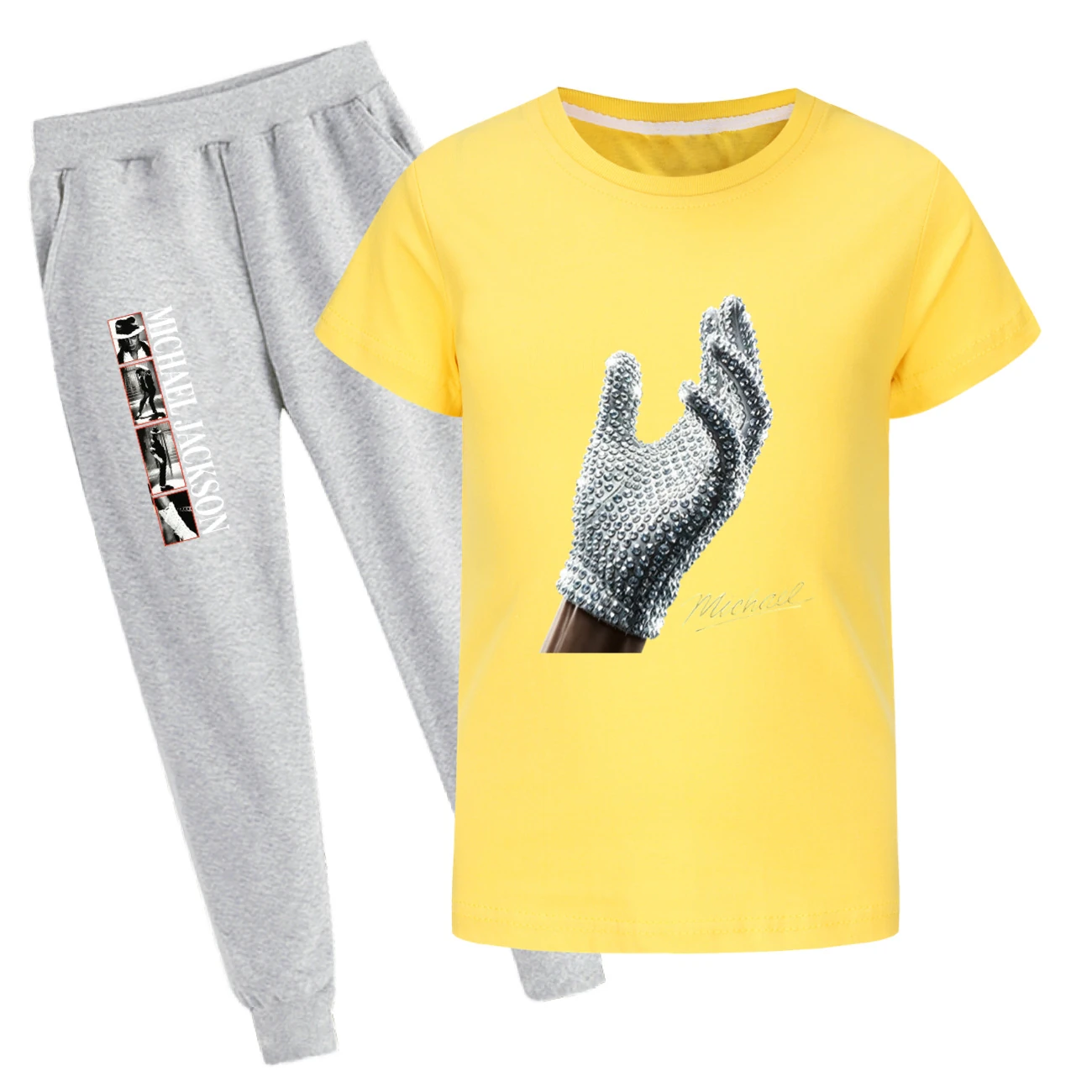Spotlight Graphic Tee & Jogger Set, Style 31 · Set · Yellow