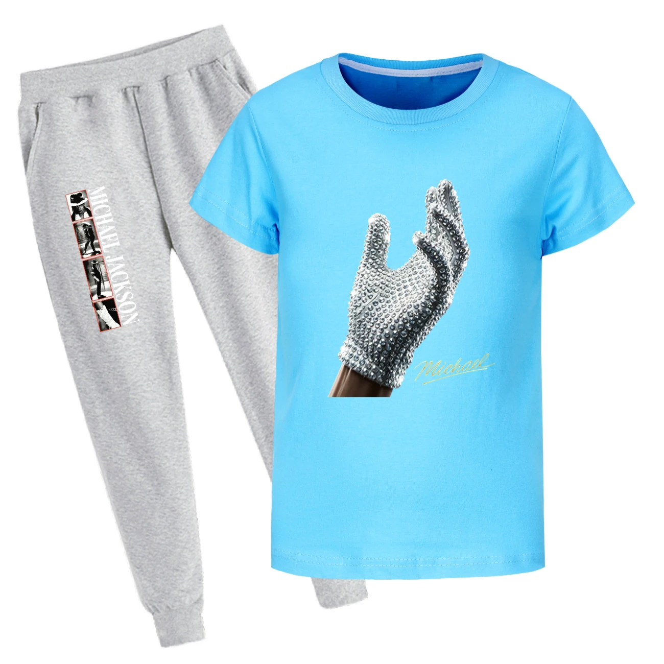 Spotlight Graphic Tee & Jogger Set, Style 32 · Set · Light Blue