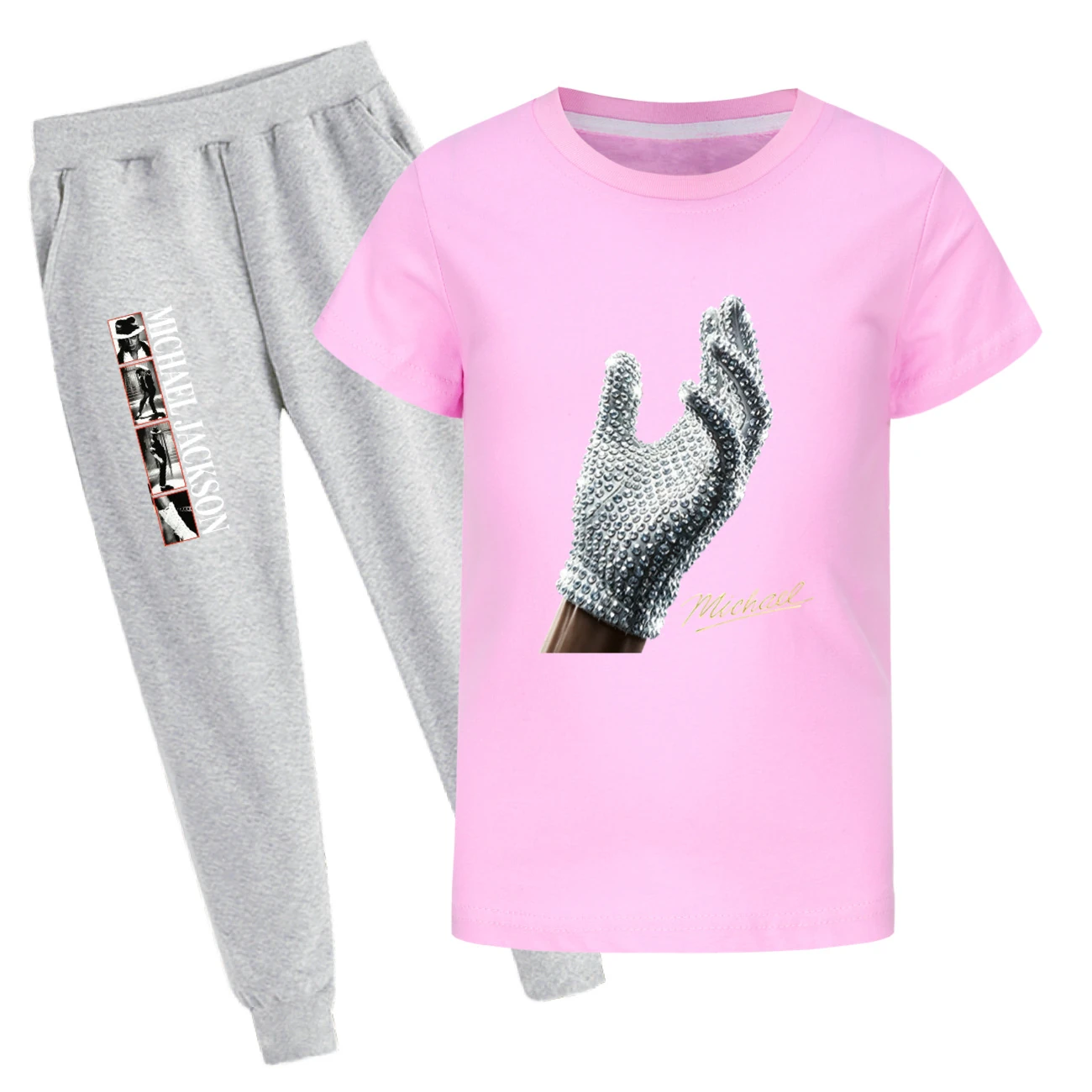 Spotlight Graphic Tee & Jogger Set, Style 35 · Set · Pink