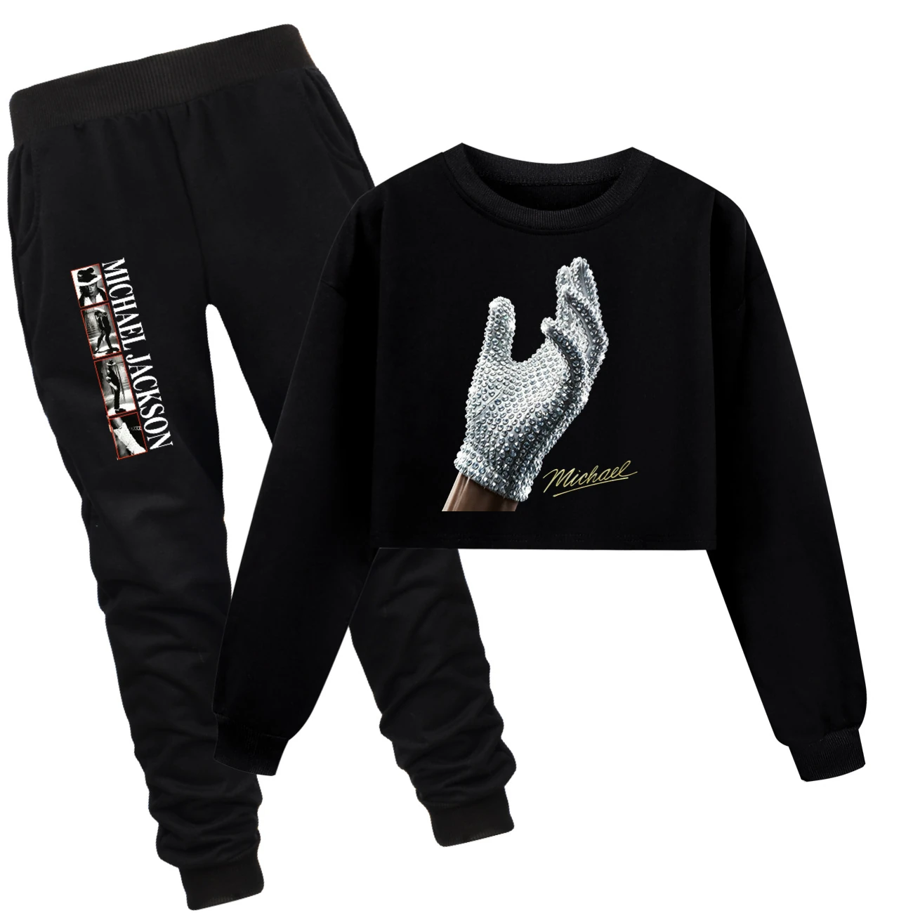 Spotlight Cropped Sweatshirt Play Set, Style 11 · Set · Black