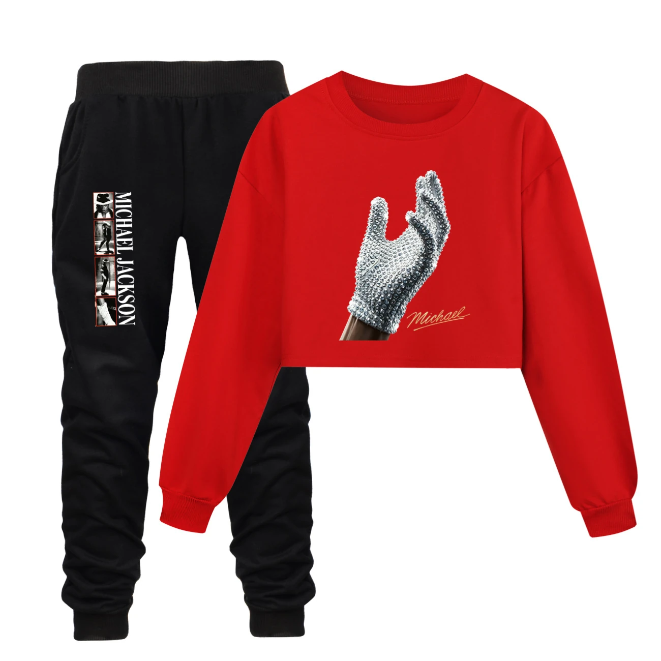 Spotlight Cropped Sweatshirt Play Set, Style 17 · Set · Red