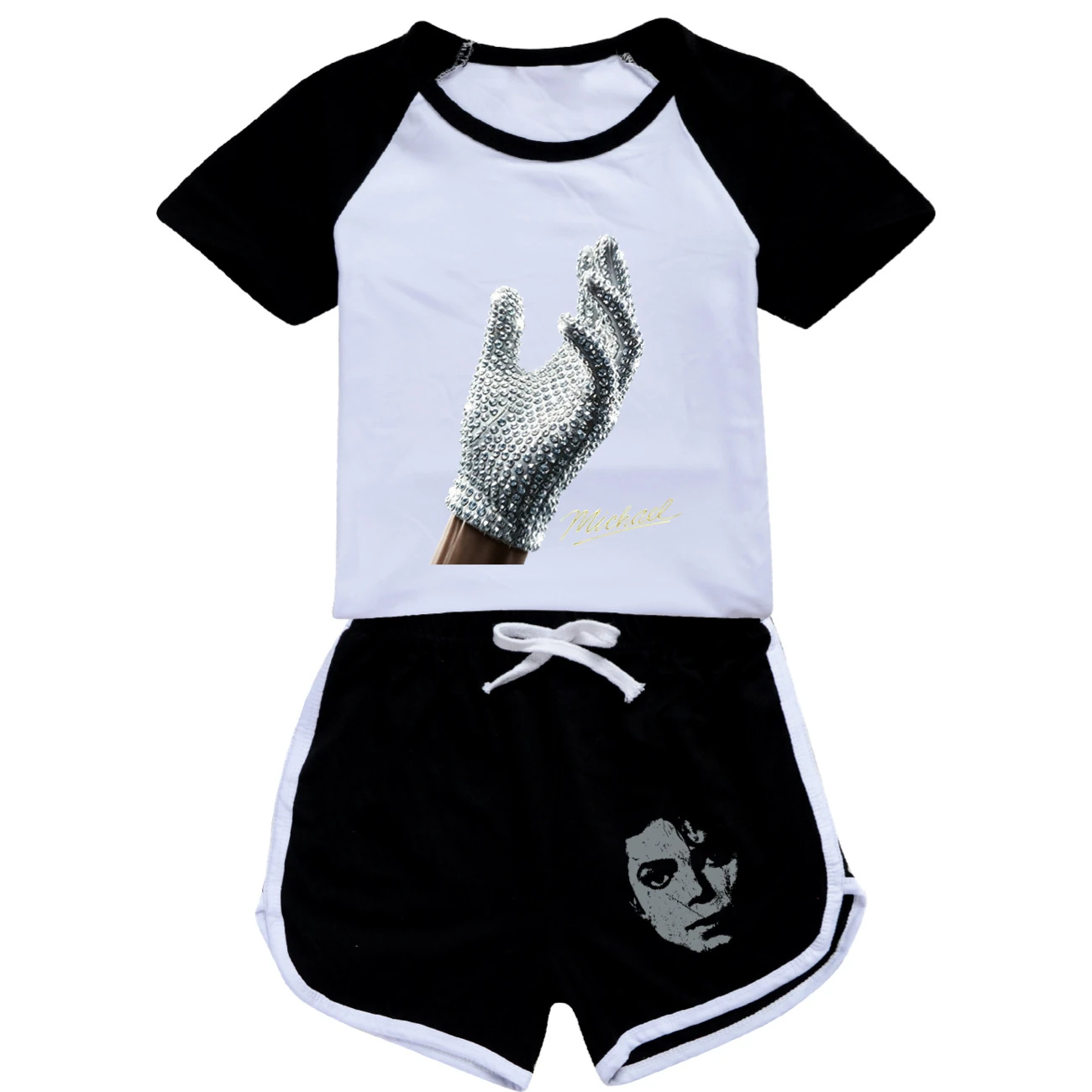 Spotlight Tee & Shorts Active Set, Style 02 · Set · Black