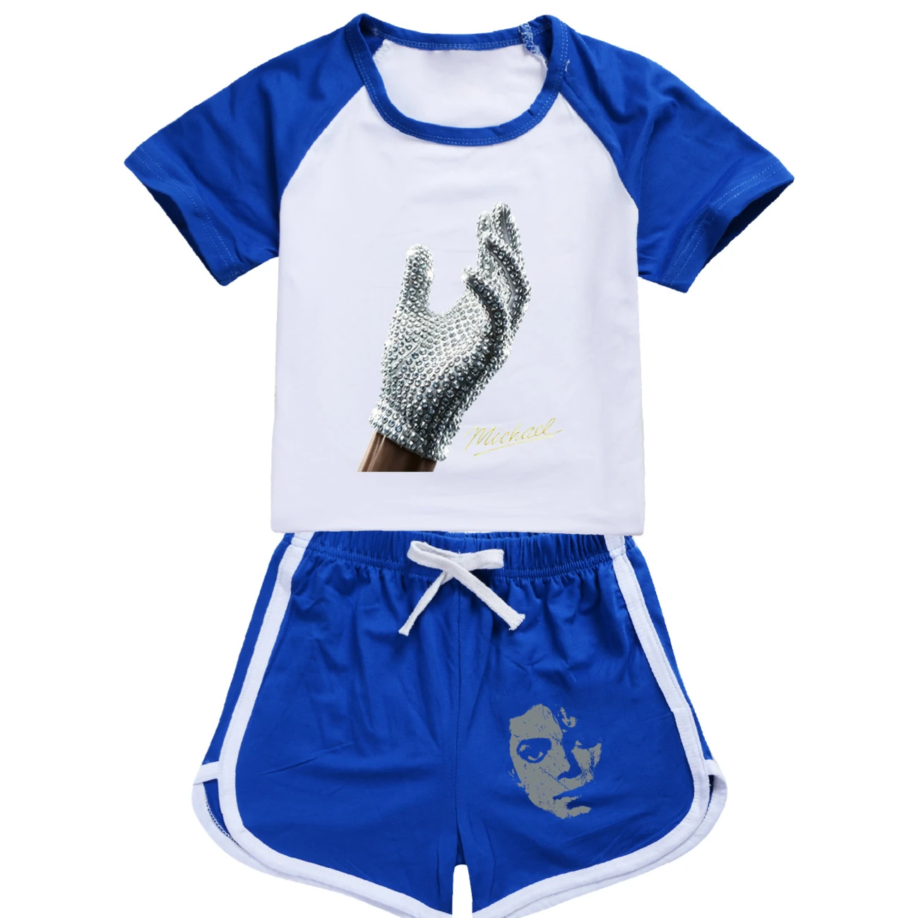 Spotlight Tee & Shorts Active Set, Style 03 · Set · Blue