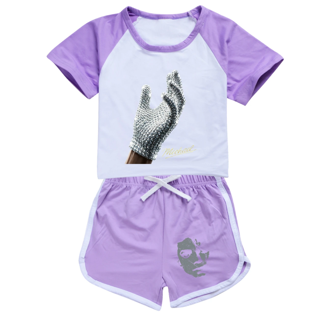 Spotlight Tee & Shorts Active Set, Style 07 · Set · Purple