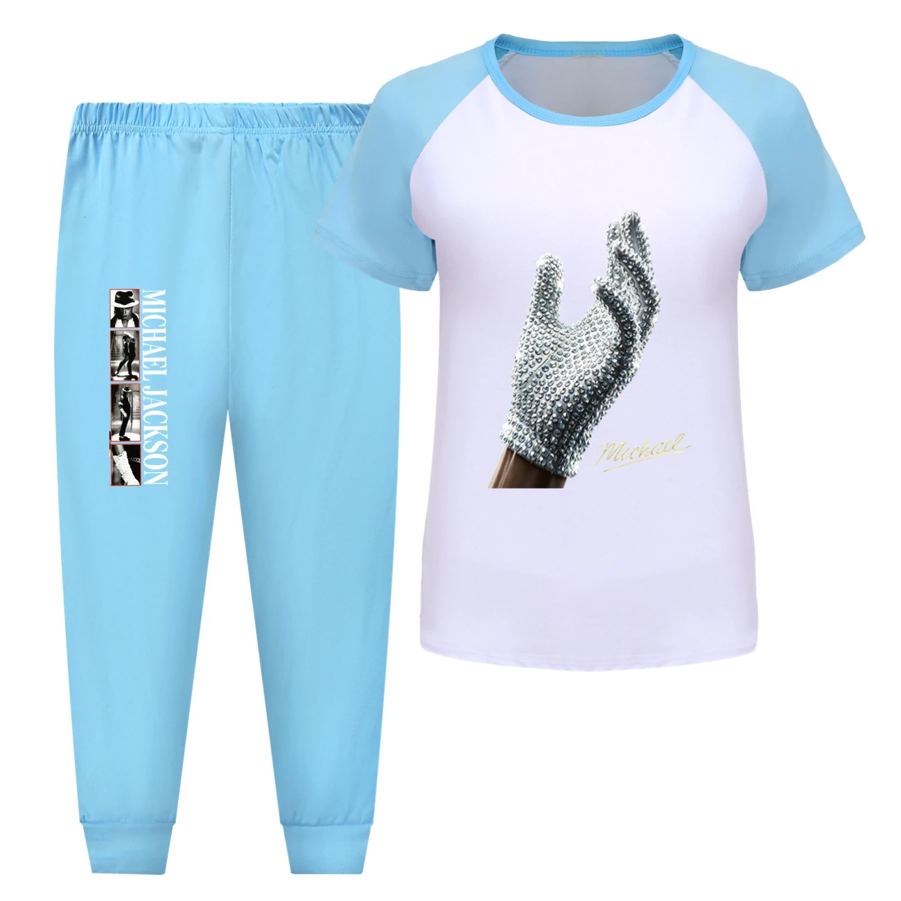 Spotlight Tee & Shorts Active Set, Style 11 · Pants · Light Blue