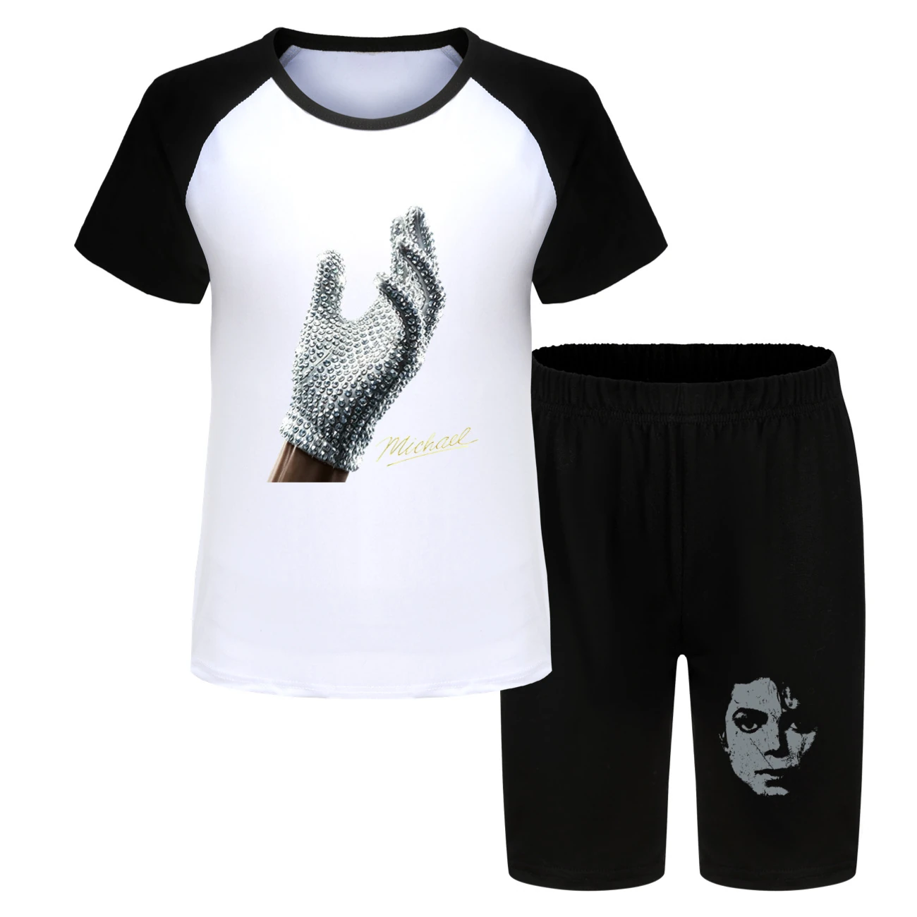 Spotlight Tee & Shorts Active Set, Style 16 · Black