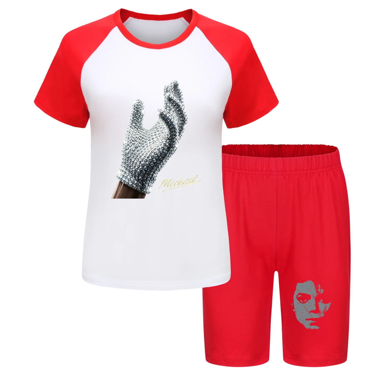 Spotlight Tee & Shorts Active Set, Style 17 · Red