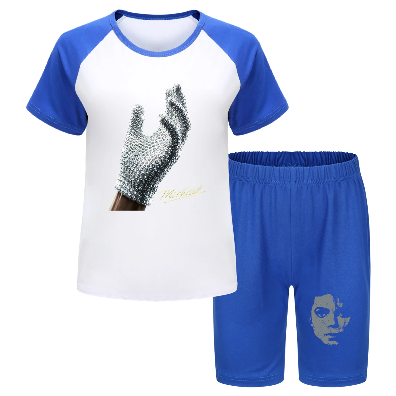 Spotlight Tee & Shorts Active Set, Style 18 · Blue