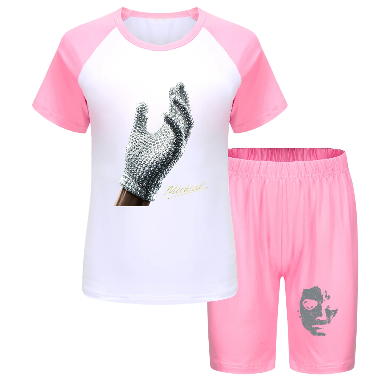 Spotlight Tee & Shorts Active Set, Style 20 · Pink