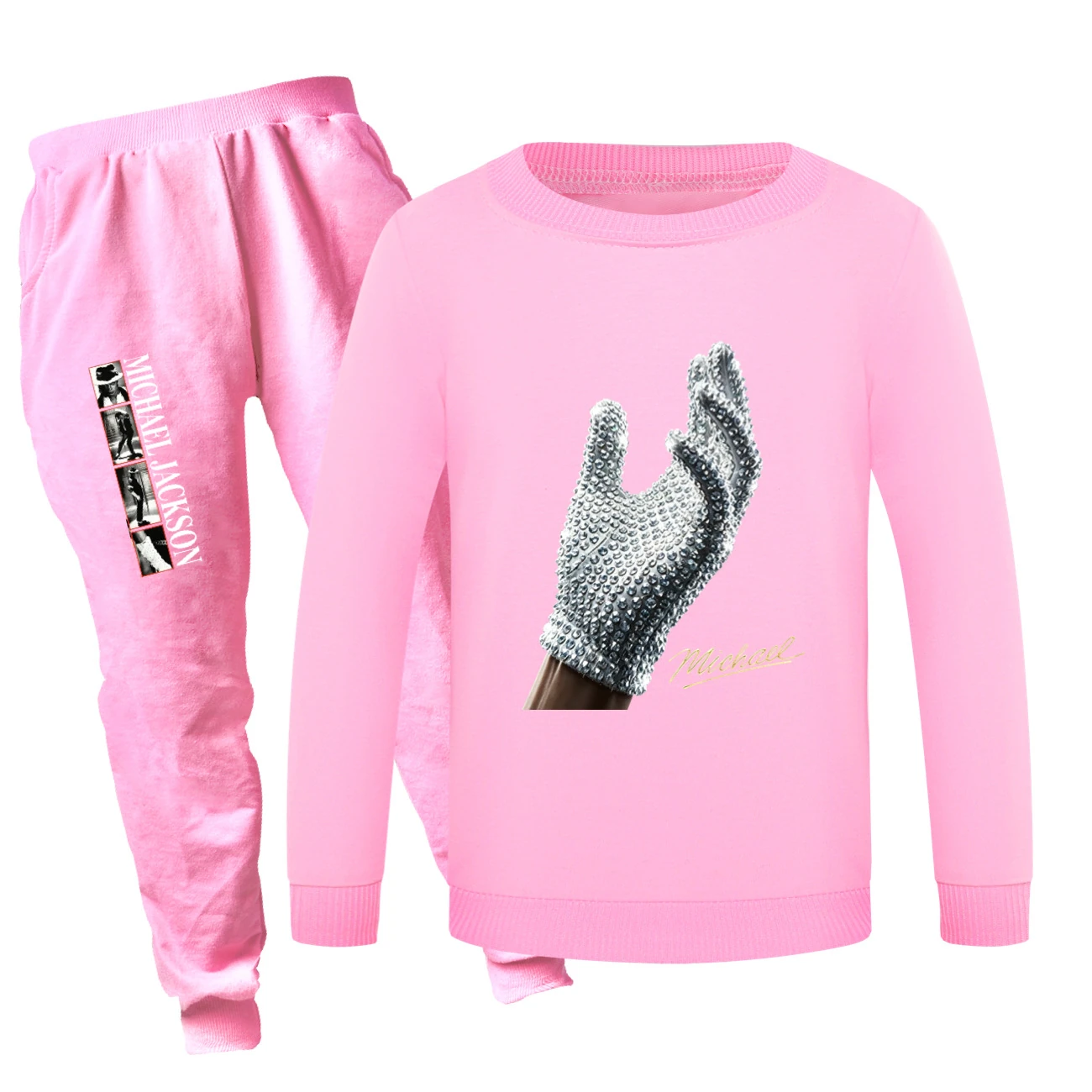 Spotlight Crewneck Sweatshirt Set, Style 05 · Set · Pink