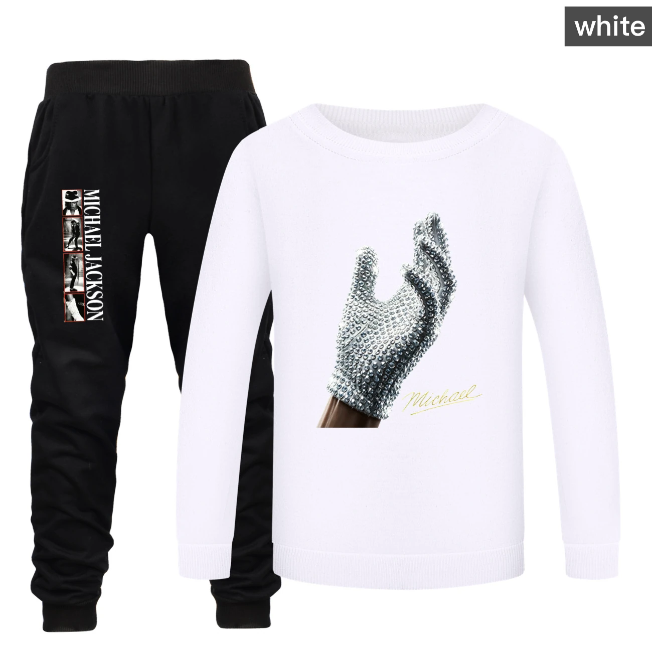 Spotlight Crewneck Sweatshirt Set, Style 19 · White