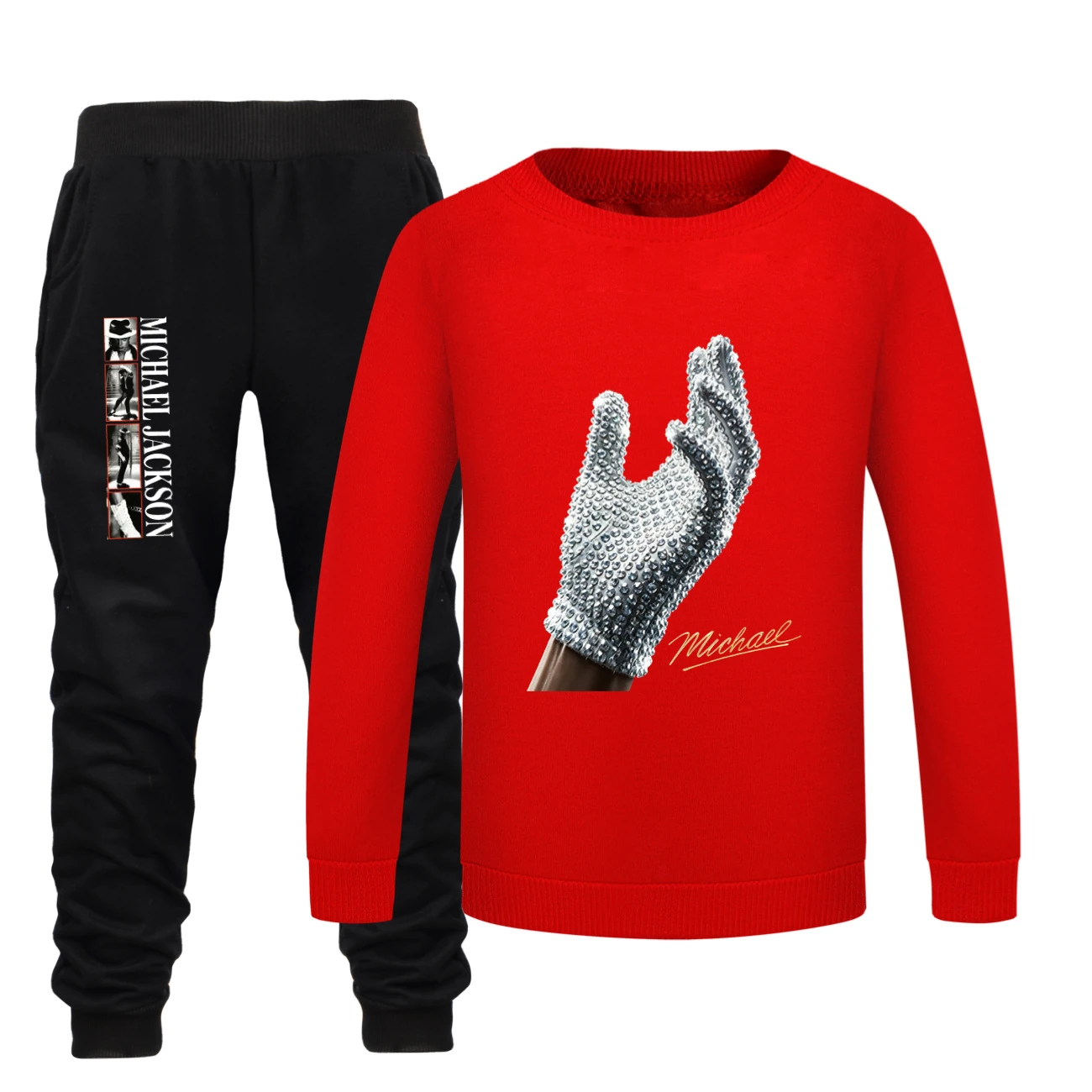 Spotlight Crewneck Sweatshirt Set, Style 21 · Red