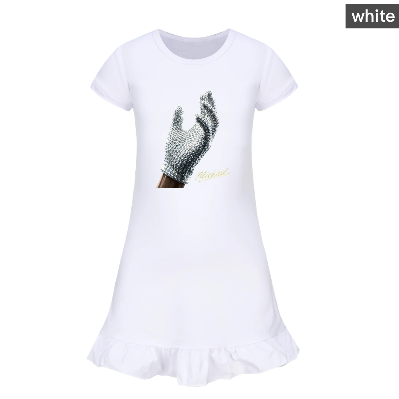 Spotlight Ruffle-Hem Jersey Dress, Style 04 · White