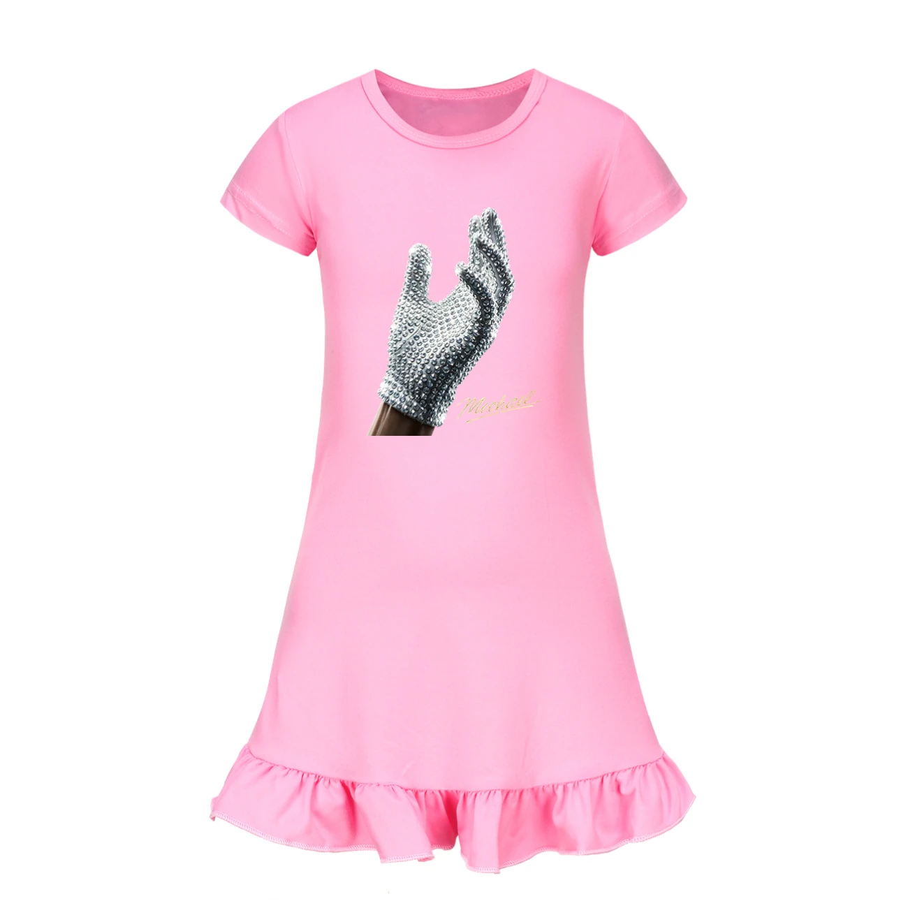 Spotlight Ruffle-Hem Jersey Dress, Style 05 · Pink
