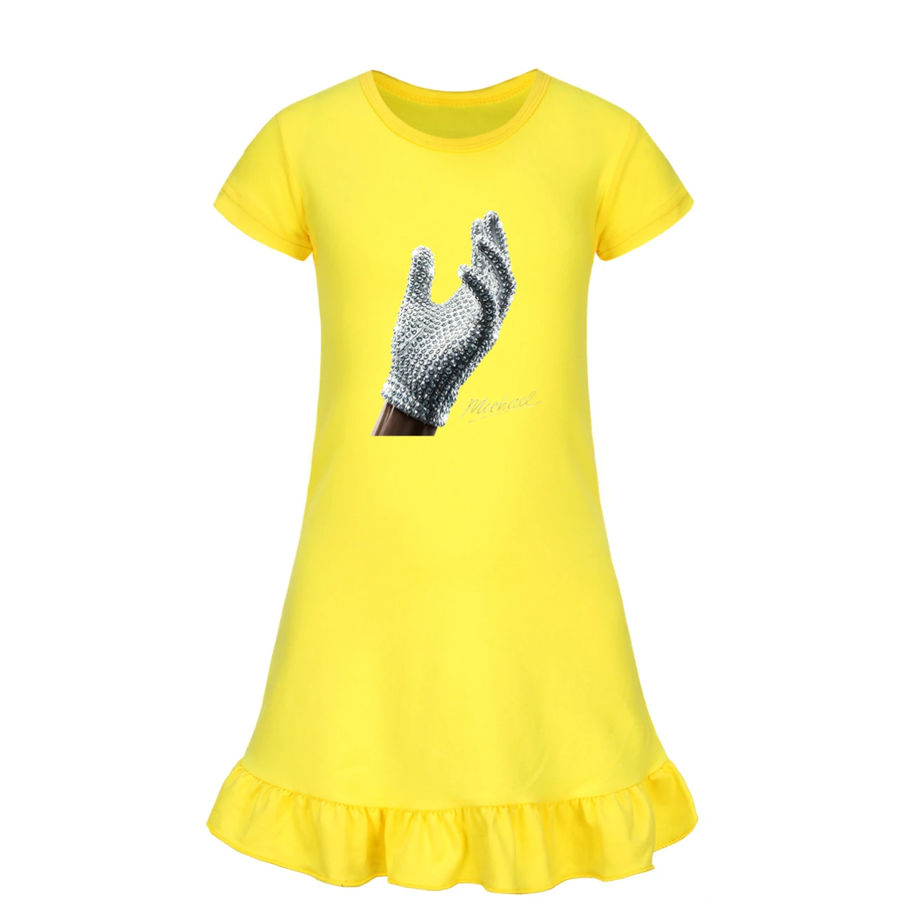 Spotlight Ruffle-Hem Jersey Dress, Style 06 · Yellow