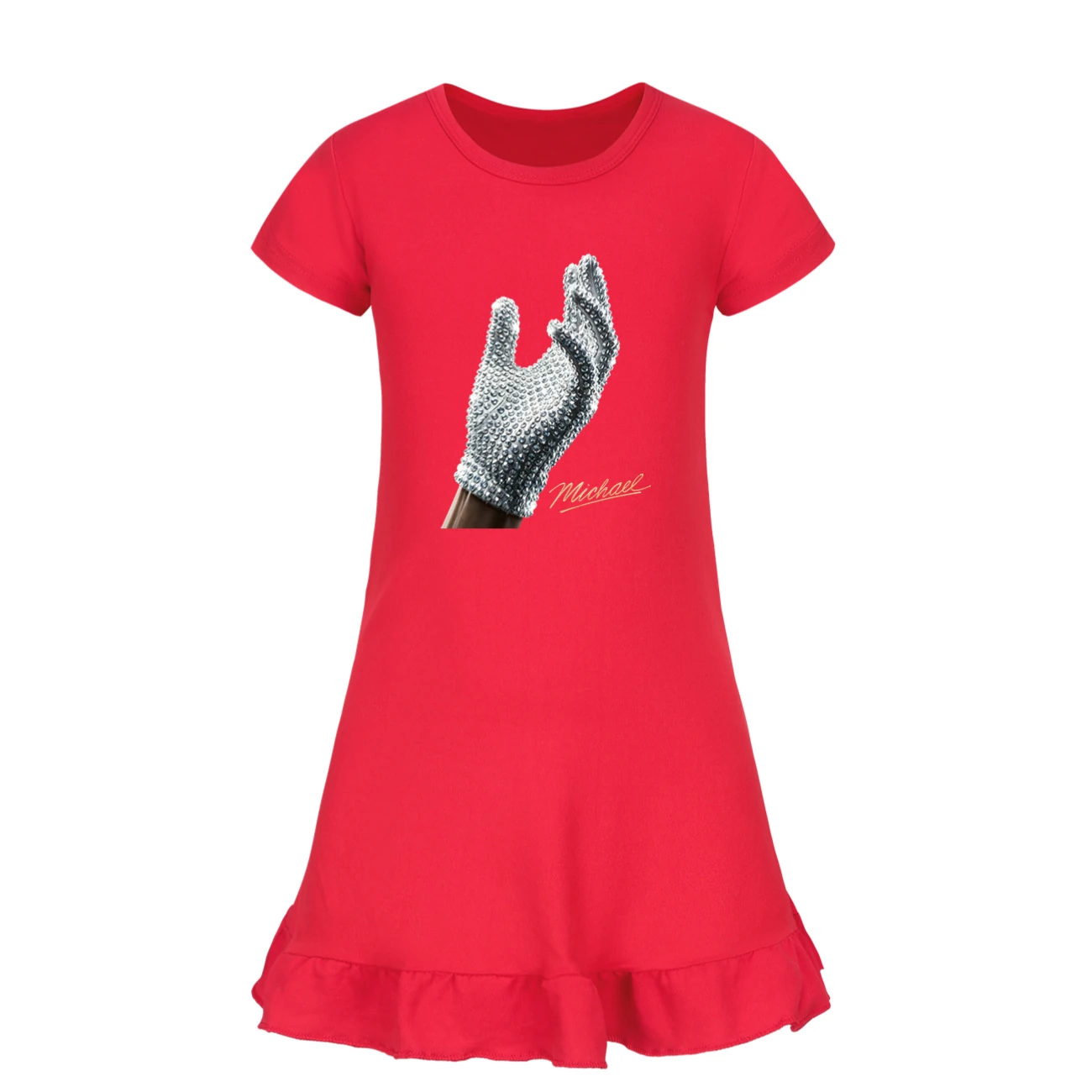 Spotlight Ruffle-Hem Jersey Dress, Style 07 · Red