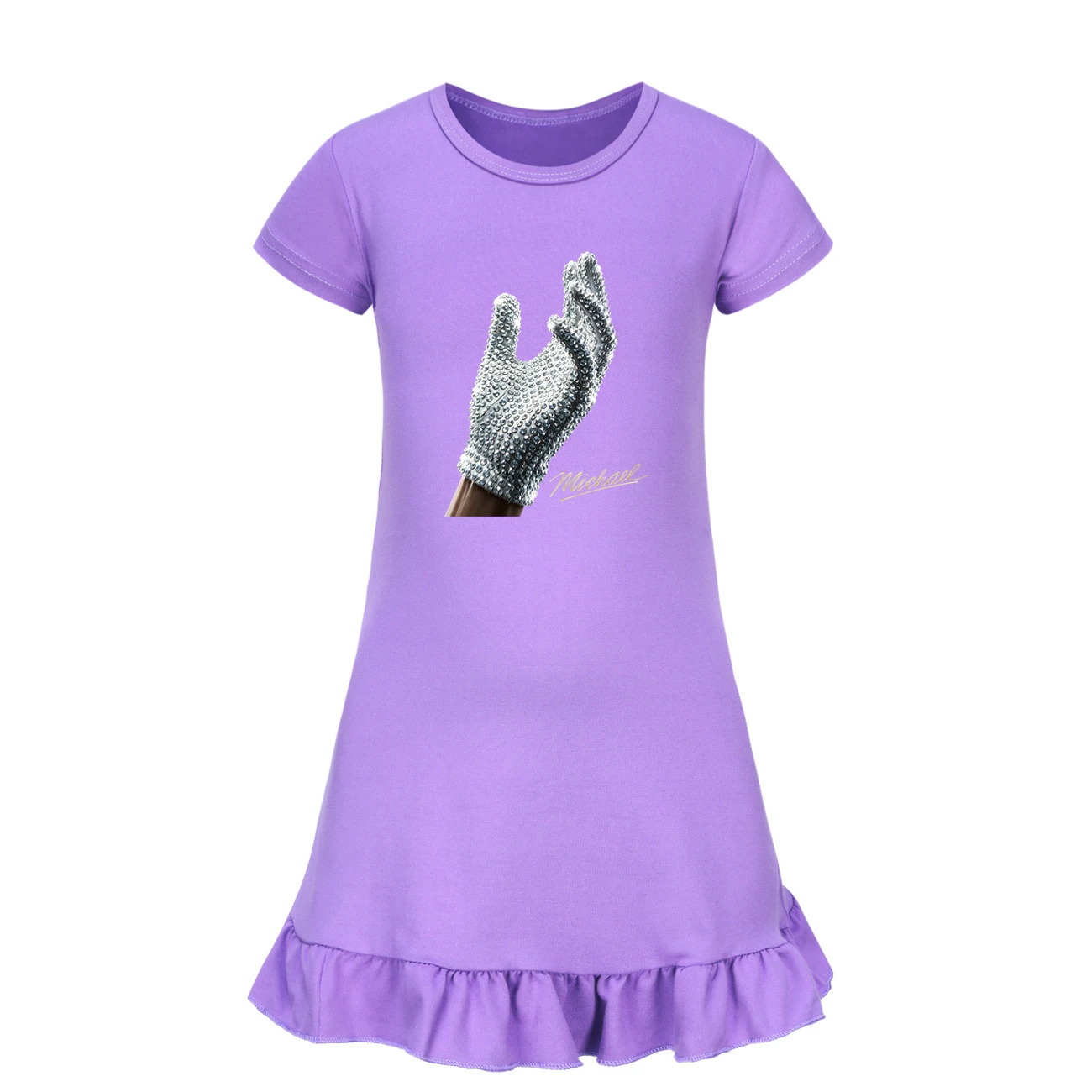 Spotlight Ruffle-Hem Jersey Dress, Style 08 · Purple