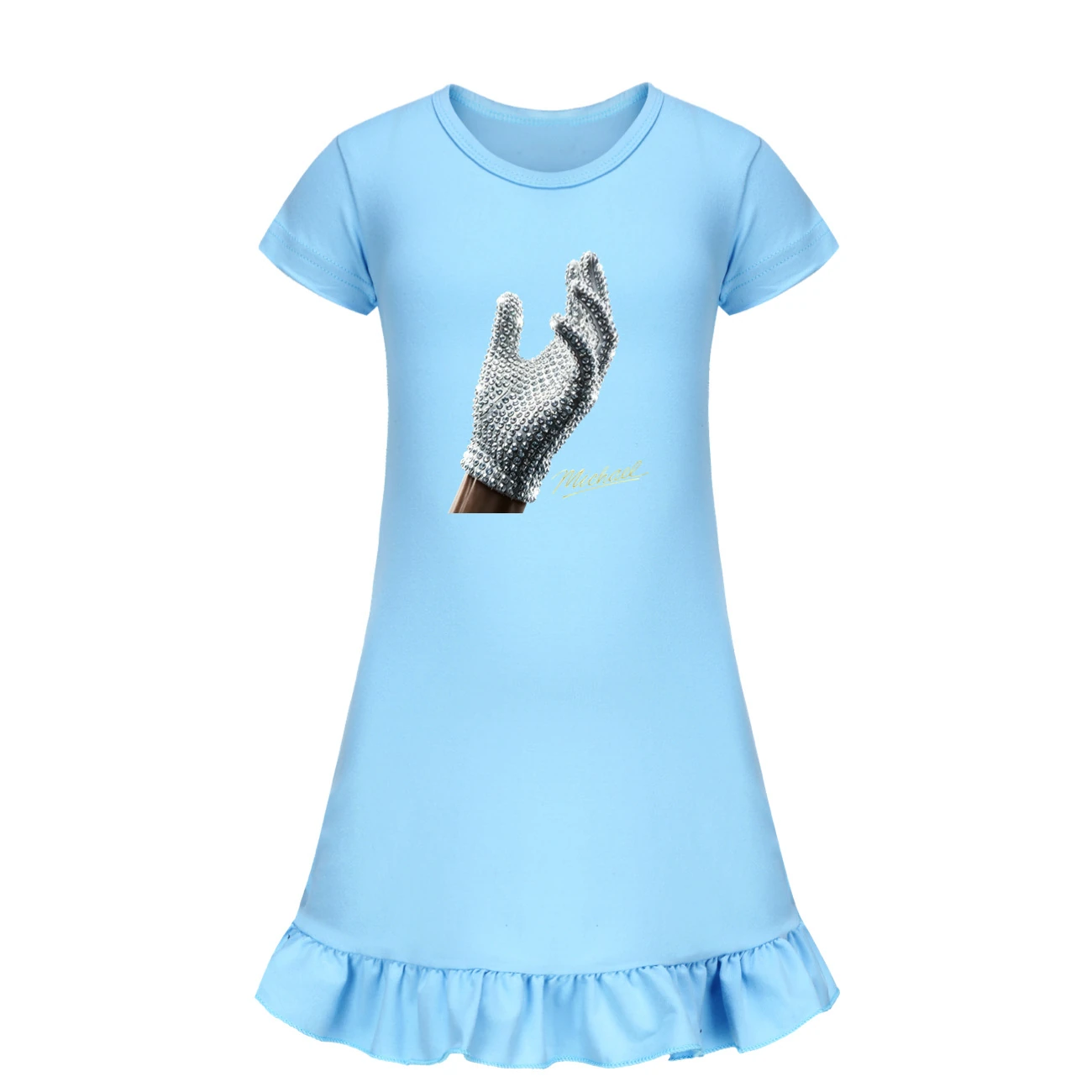 Spotlight Ruffle-Hem Jersey Dress, Style 10 · Light Blue