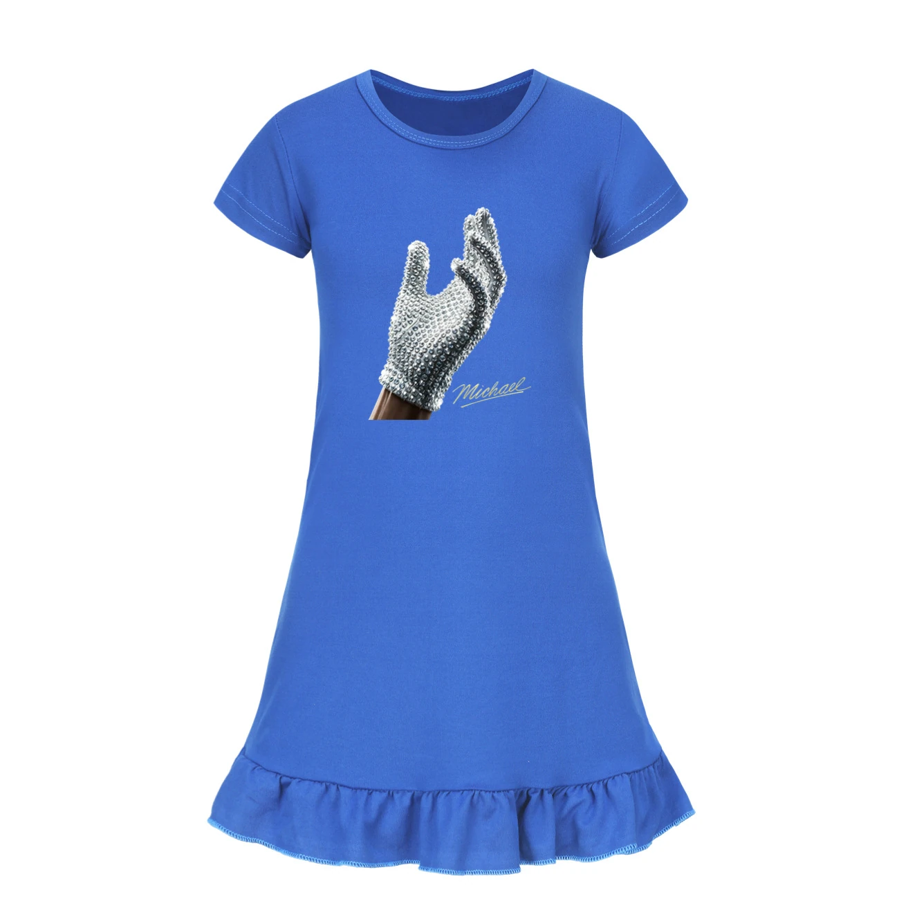 Spotlight Ruffle-Hem Jersey Dress, Style 11 · Deep Blue