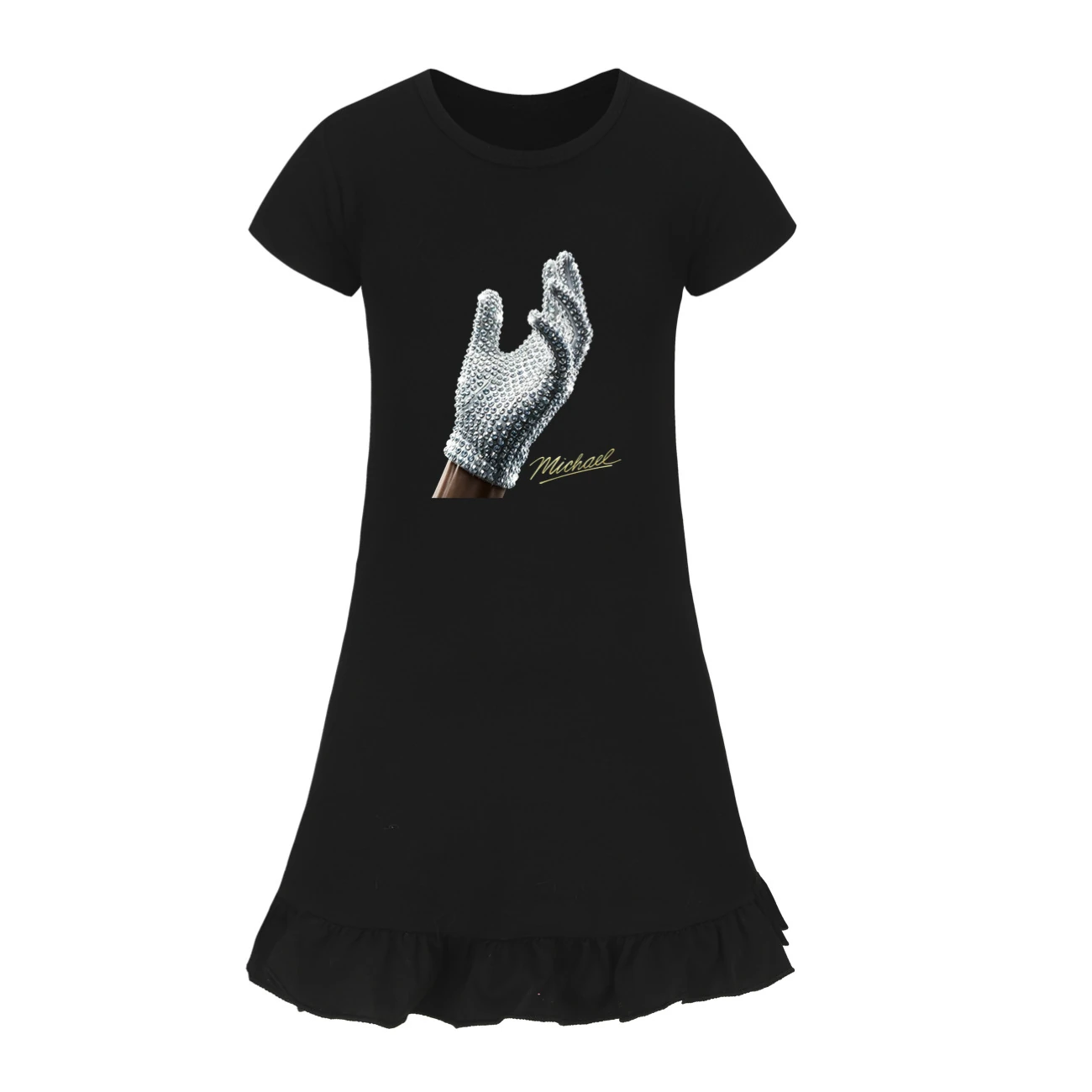 Spotlight Ruffle-Hem Jersey Dress, Style 12 · Black