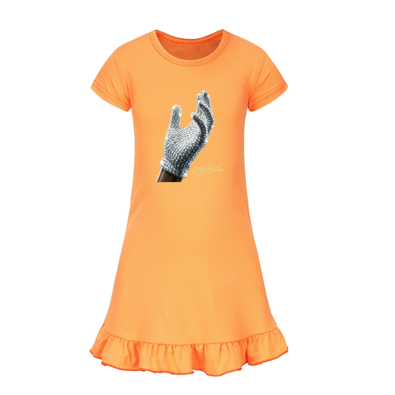Spotlight Ruffle-Hem Jersey Dress, Style 14 · Orange
