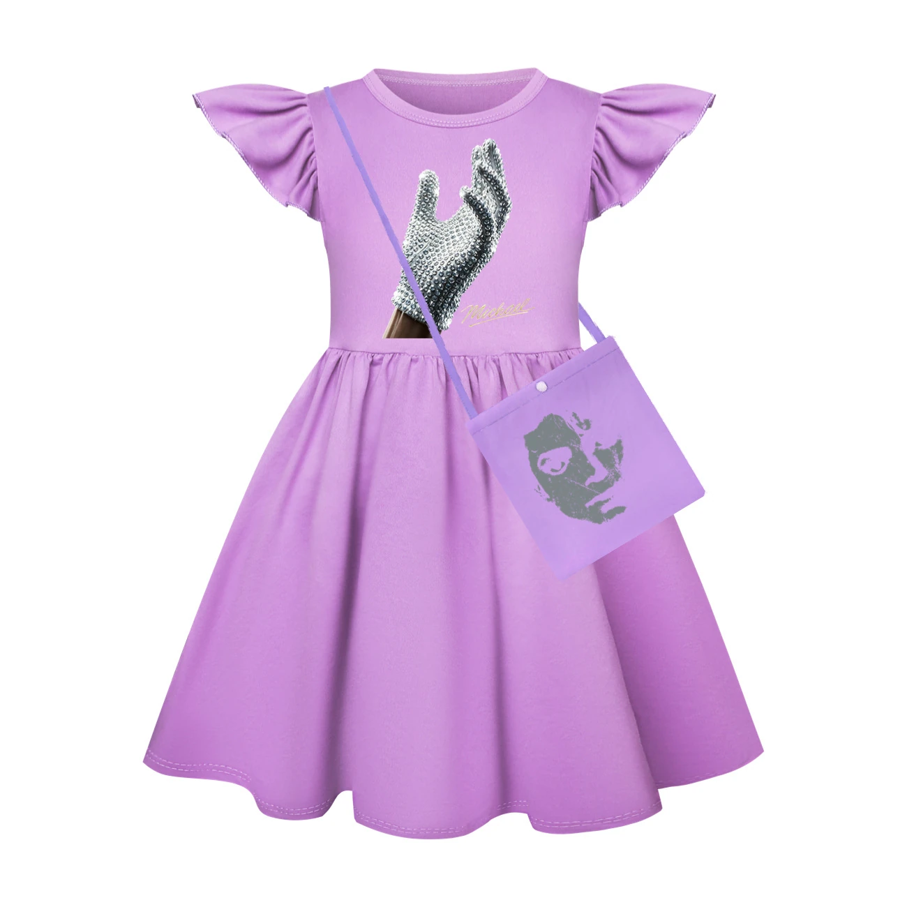 Spotlight Ruffle-Hem Jersey Dress, Style 15 · with Bag · Purple