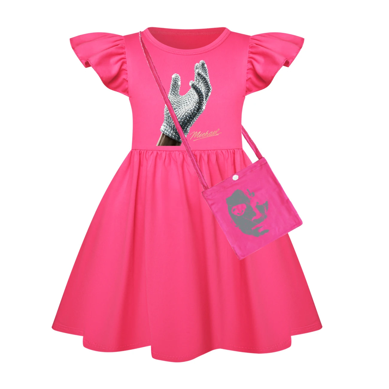 Spotlight Ruffle-Hem Jersey Dress, Style 16 · with Bag · Rose