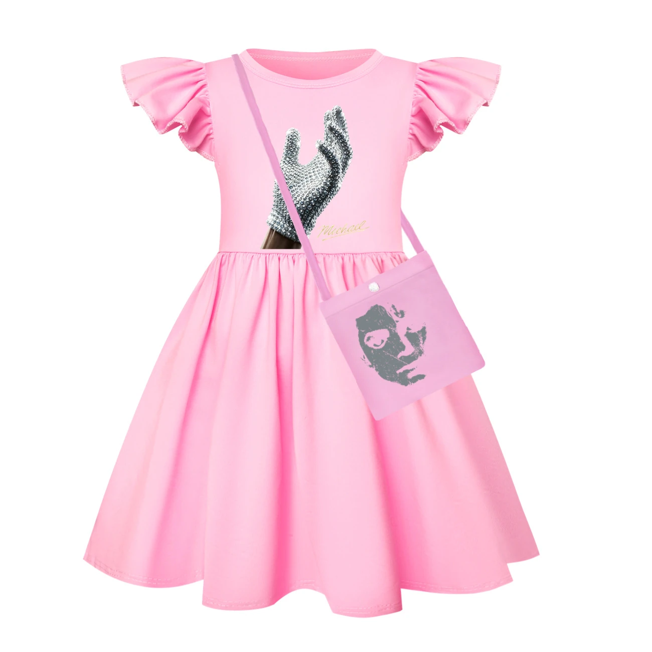 Spotlight Ruffle-Hem Jersey Dress, Style 17 · with Bag · Pink