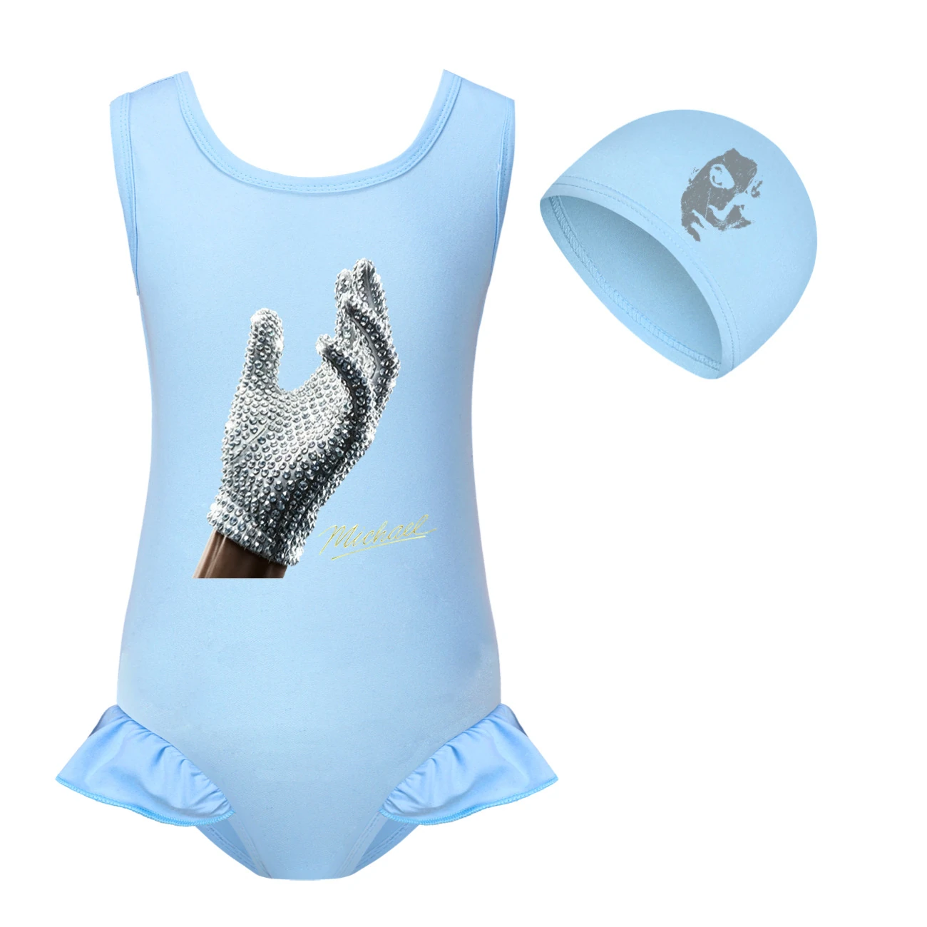 Spotlight Girls’ Swimsuit & Cap Set, clean product view