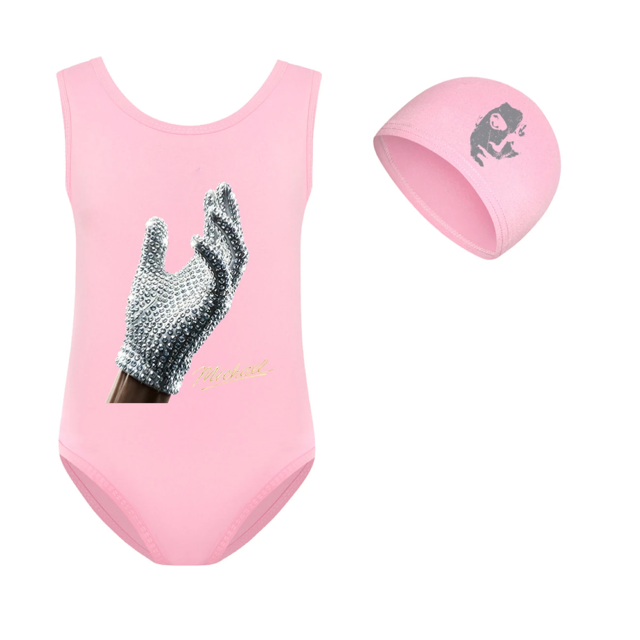 Spotlight Girls’ Swimsuit & Cap Set, Style 09 · Set · Pink