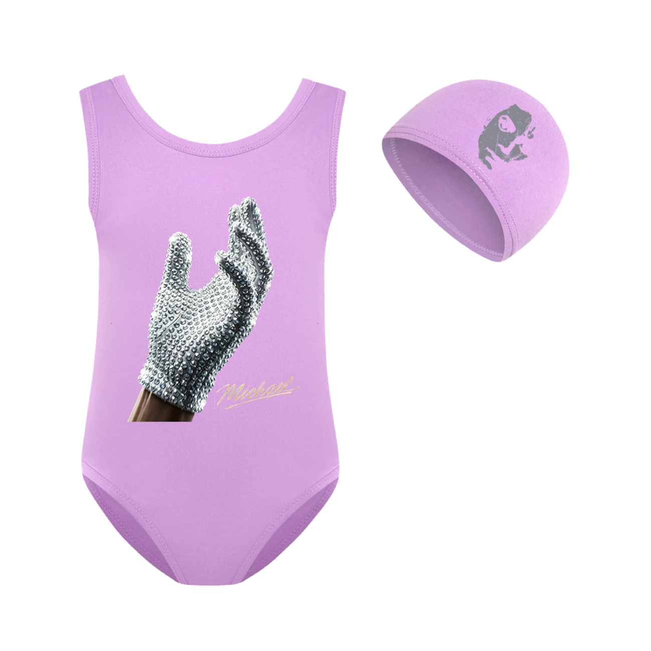 Spotlight Girls’ Swimsuit & Cap Set, Style 12 · Set · Purple