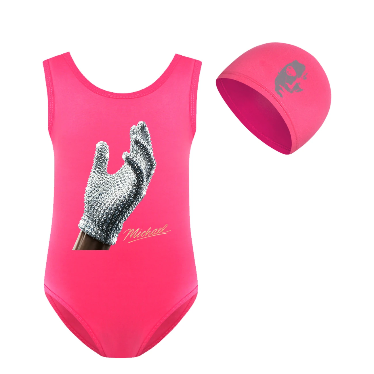 Spotlight Girls’ Swimsuit & Cap Set, Style 16 · Set · Rose