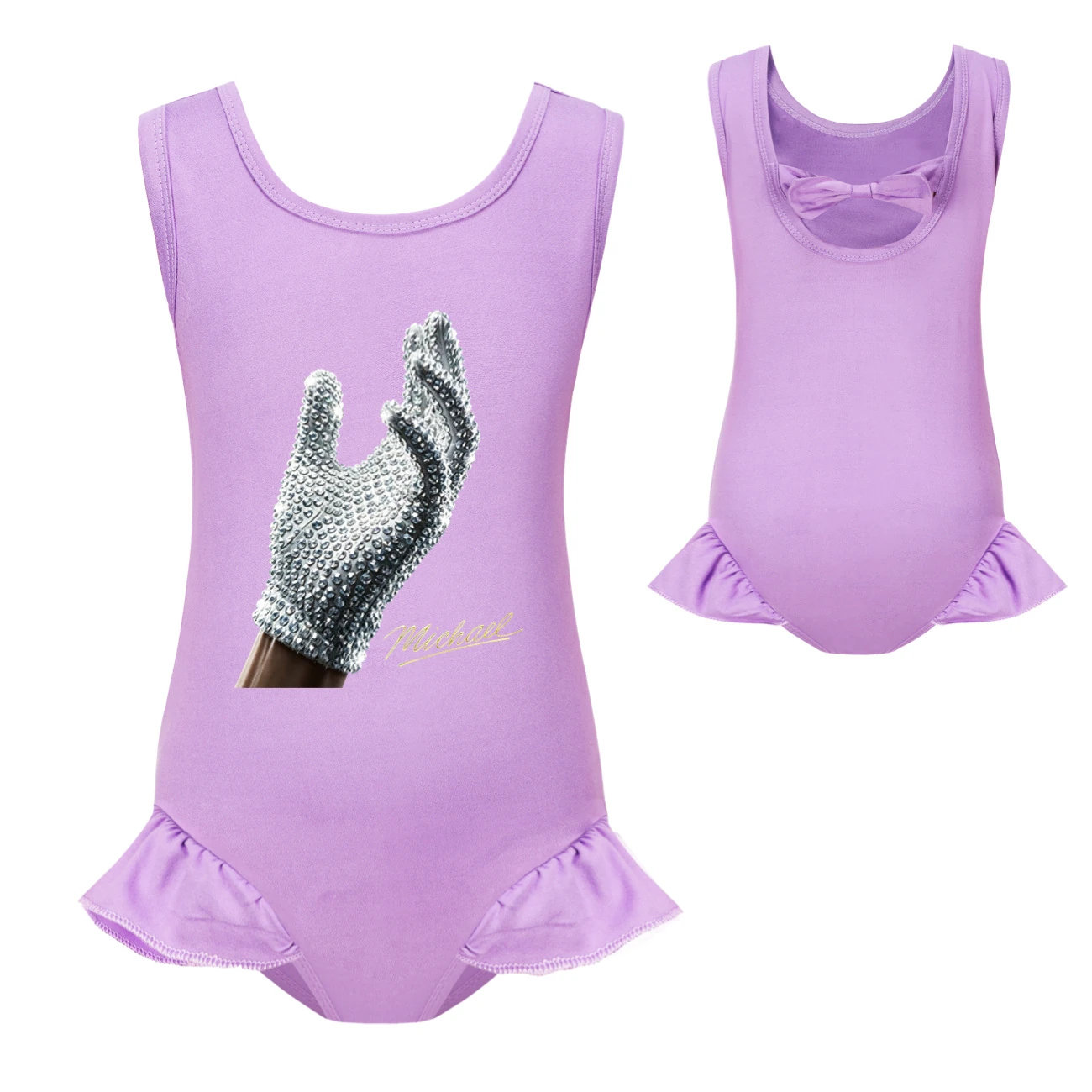 Spotlight Girls’ Swimsuit & Cap Set, Style 19 · Single Piece · Purple