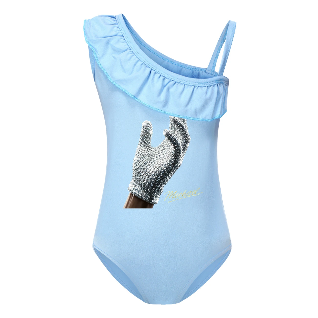 Spotlight Girls’ Swimsuit & Cap Set, Style 21 · Single Piece · Light Blue