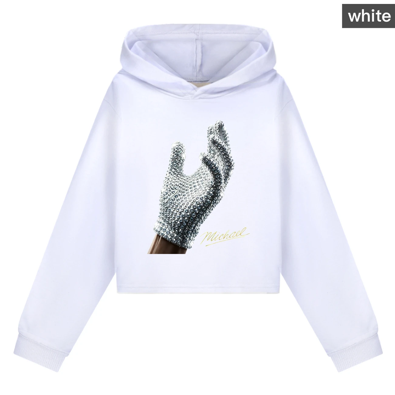Spotlight Cropped Hoodie Set, Style 02 · White