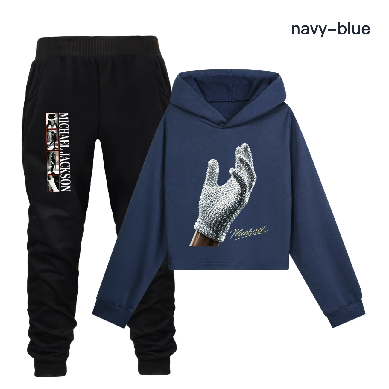 Spotlight Cropped Hoodie Set, Style 16 · Set · Navy