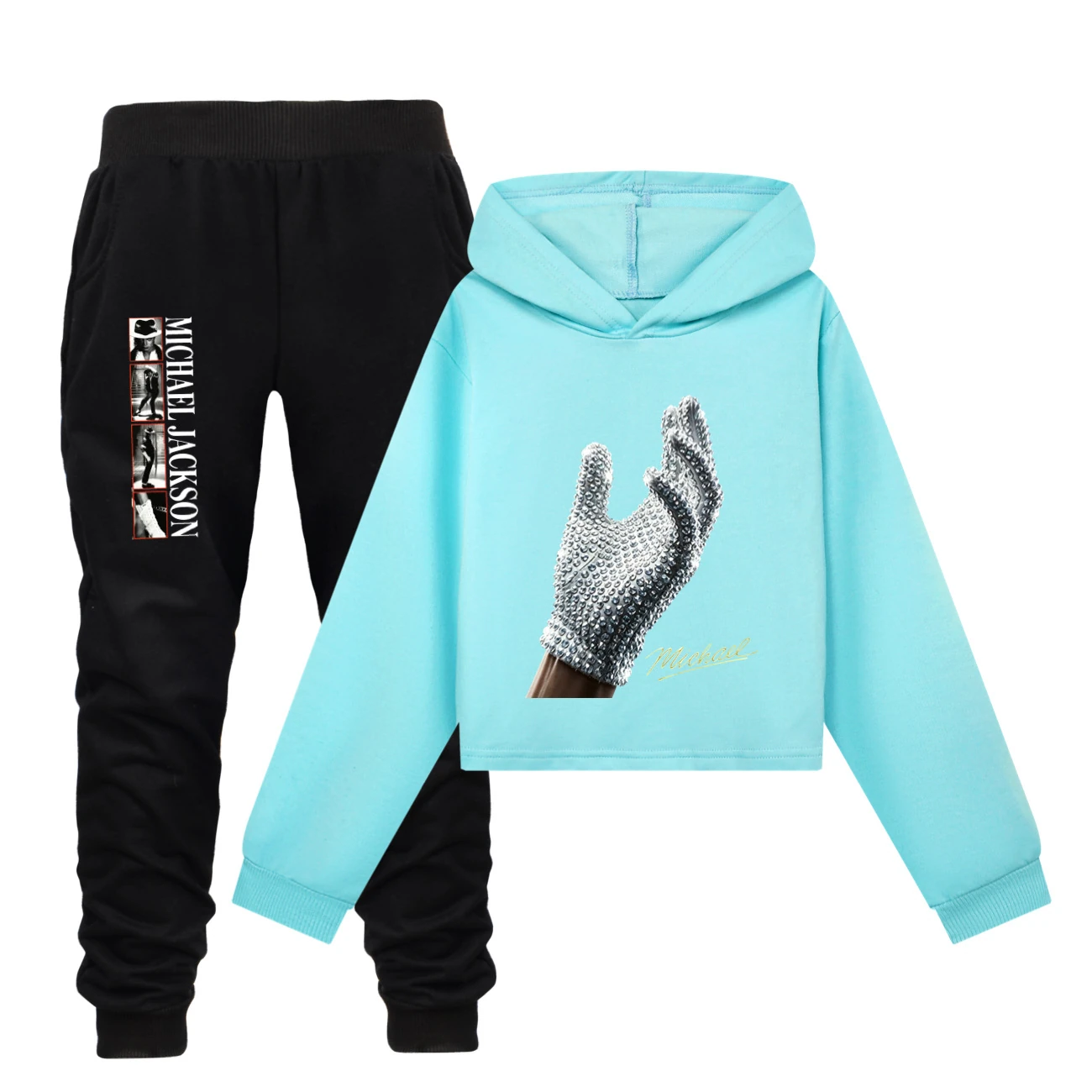 Spotlight Cropped Hoodie Set, Style 17 · Set · Sky Blue