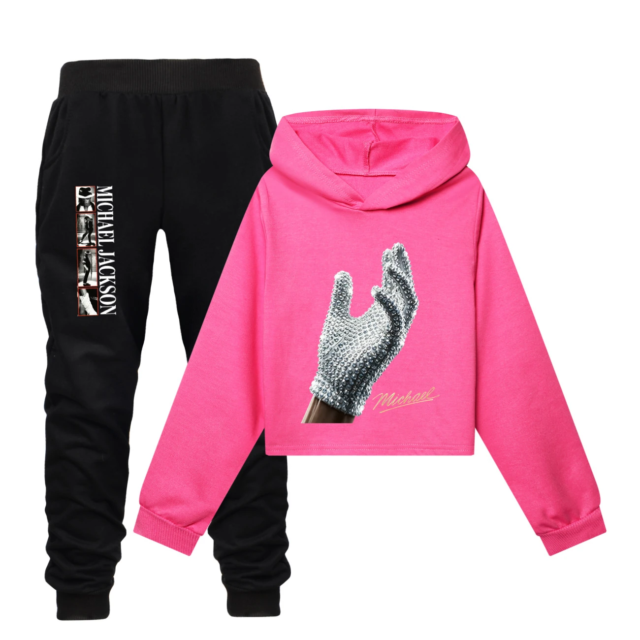 Spotlight Cropped Hoodie Set, Style 18 · Set · Rose