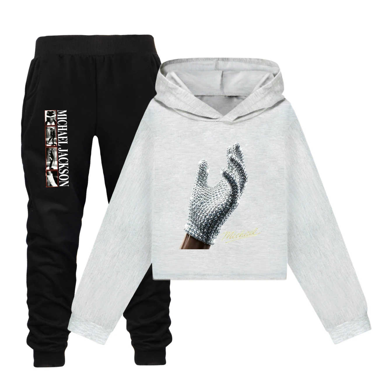 Spotlight Cropped Hoodie Set, Style 22 · Set · Grey