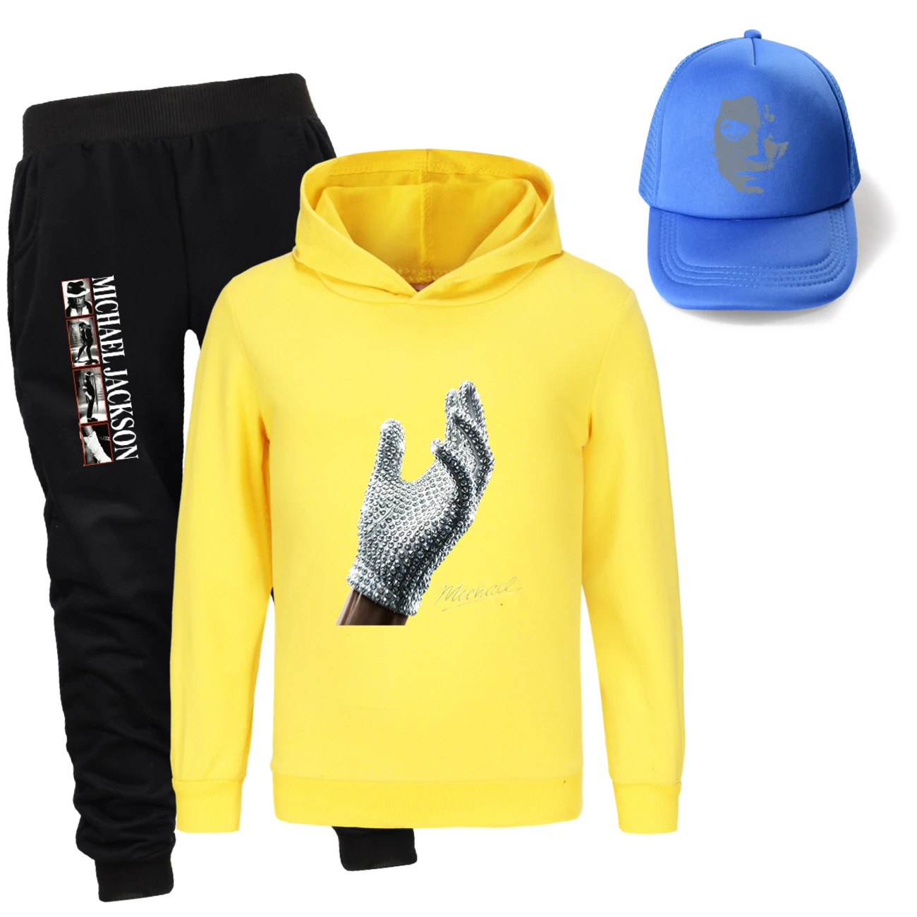 Spotlight Three-Piece Hoodie, Jogger & Hat Set, Style 02 · Yellow