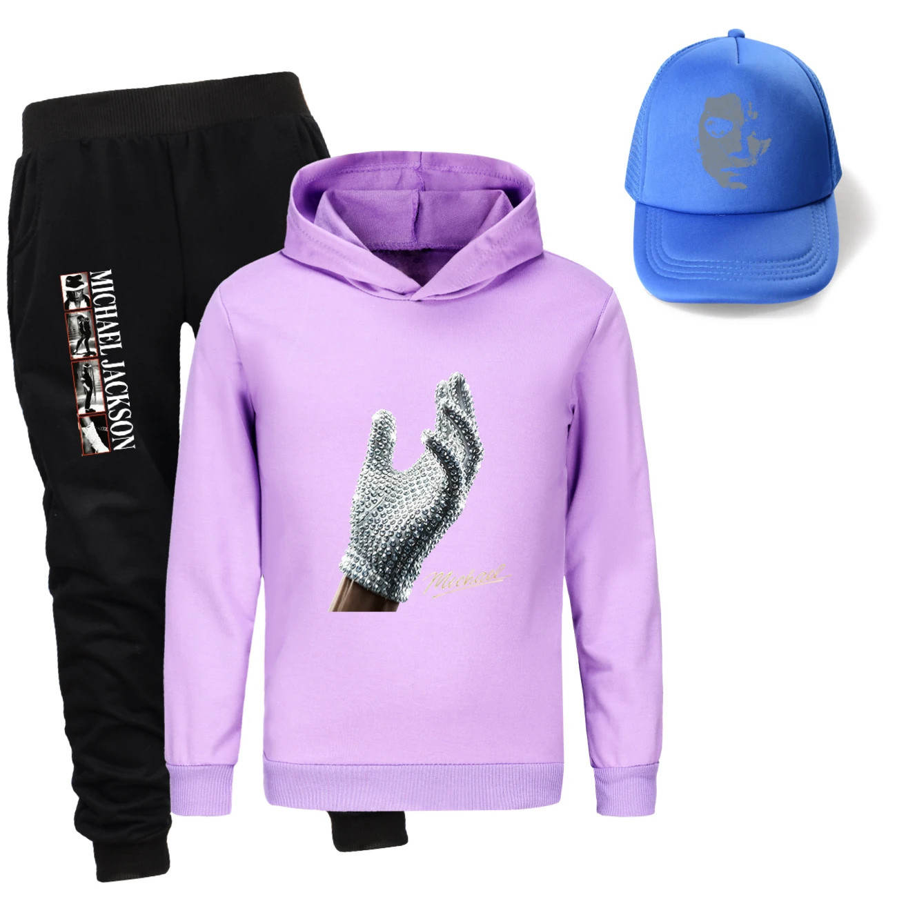 Spotlight Three-Piece Hoodie, Jogger & Hat Set, Style 04 · Purple