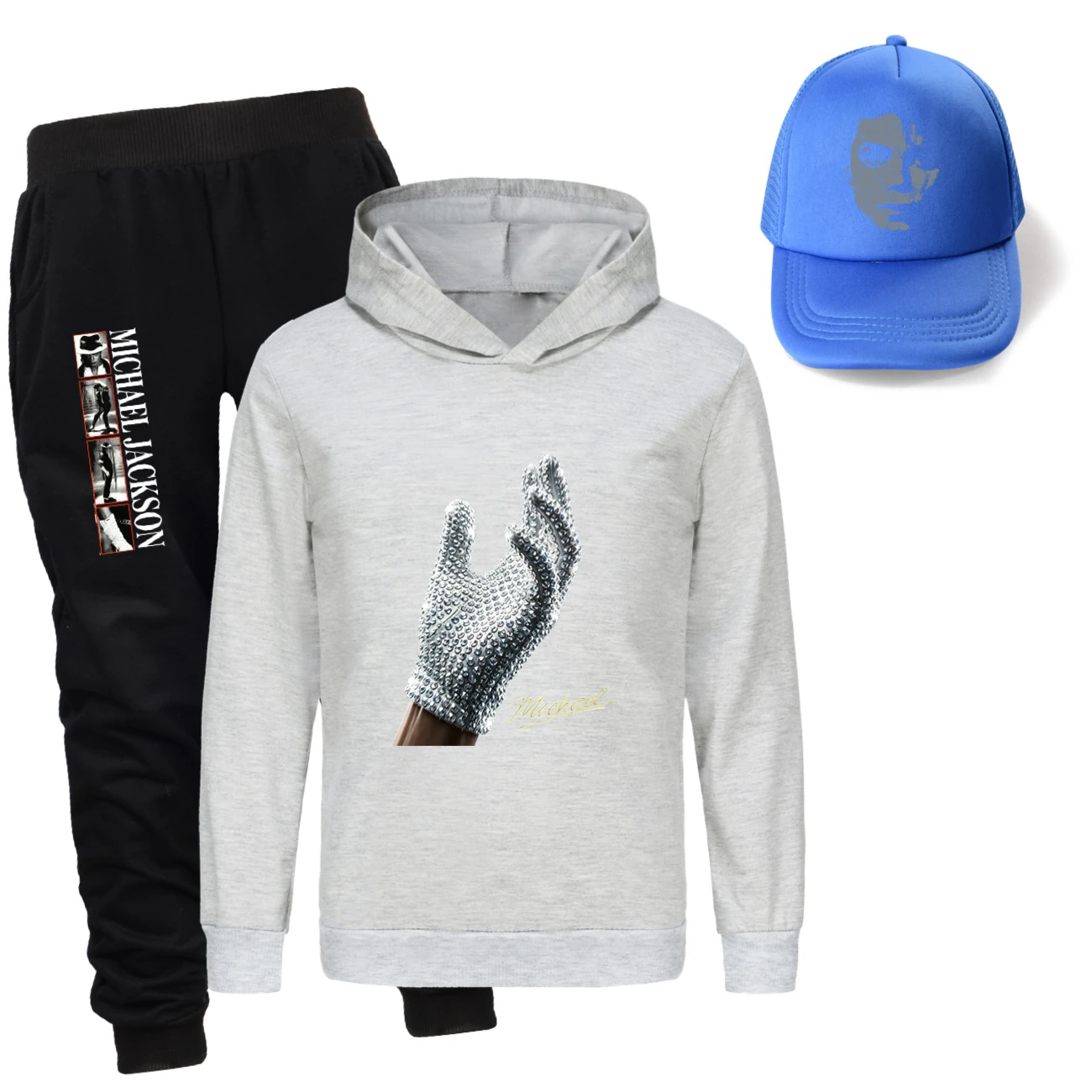 Spotlight Three-Piece Hoodie, Jogger & Hat Set, Style 05 · Grey