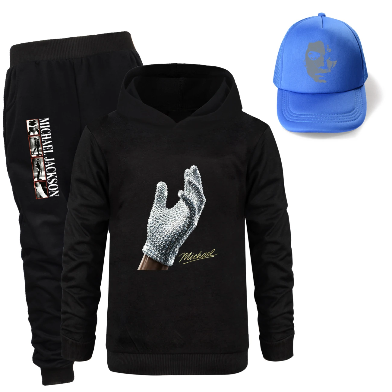 Spotlight Three-Piece Hoodie, Jogger & Hat Set, Style 07 · Black