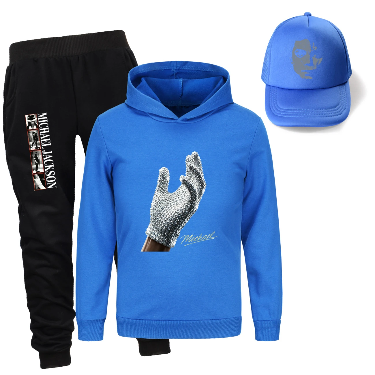 Spotlight Three-Piece Hoodie, Jogger & Hat Set, Style 10 · Deep Blue