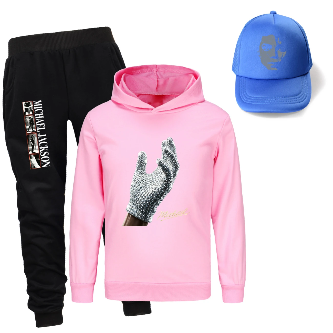 Spotlight Three-Piece Hoodie, Jogger & Hat Set, Style 11 · Pink