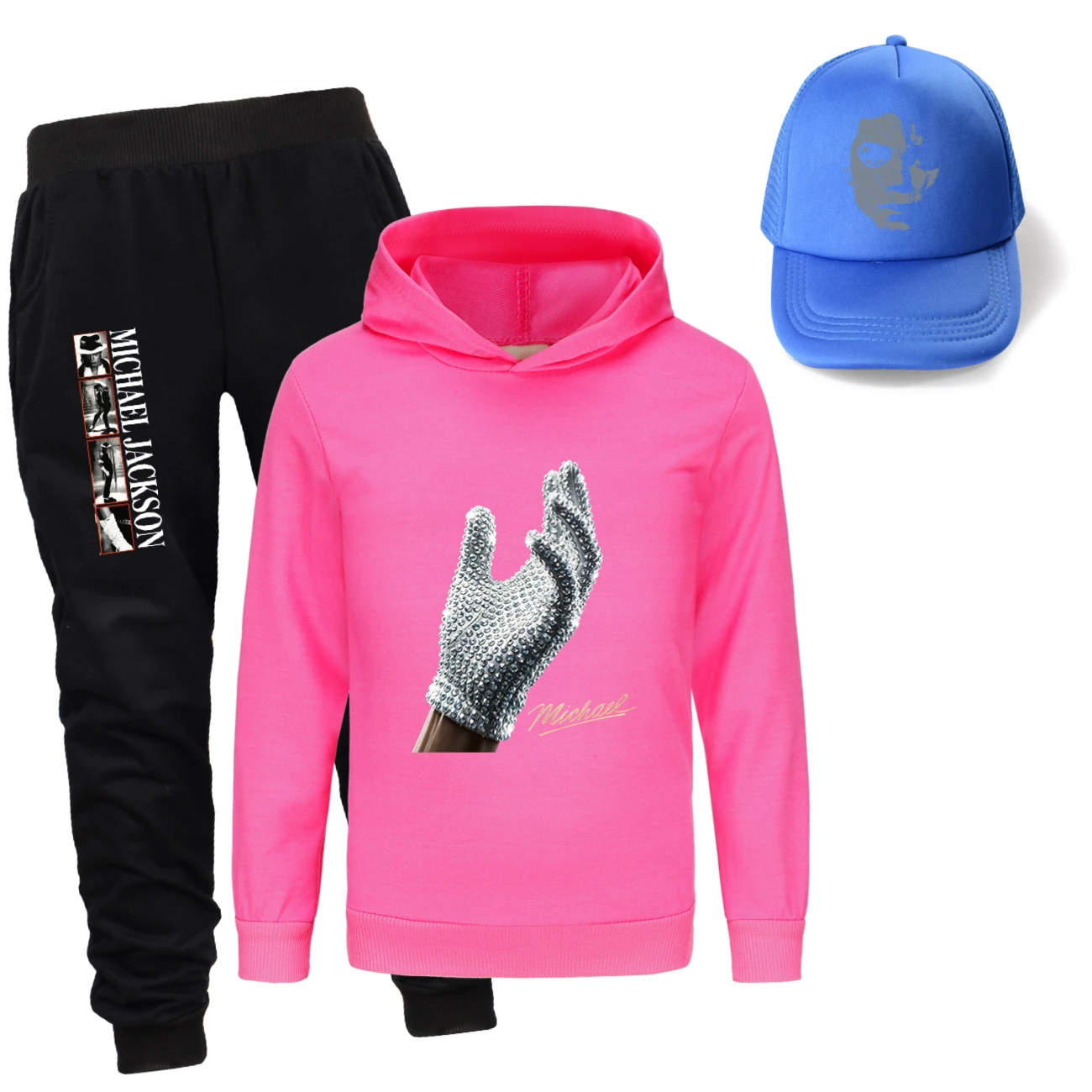 Spotlight Three-Piece Hoodie, Jogger & Hat Set, Style 12 · Rose