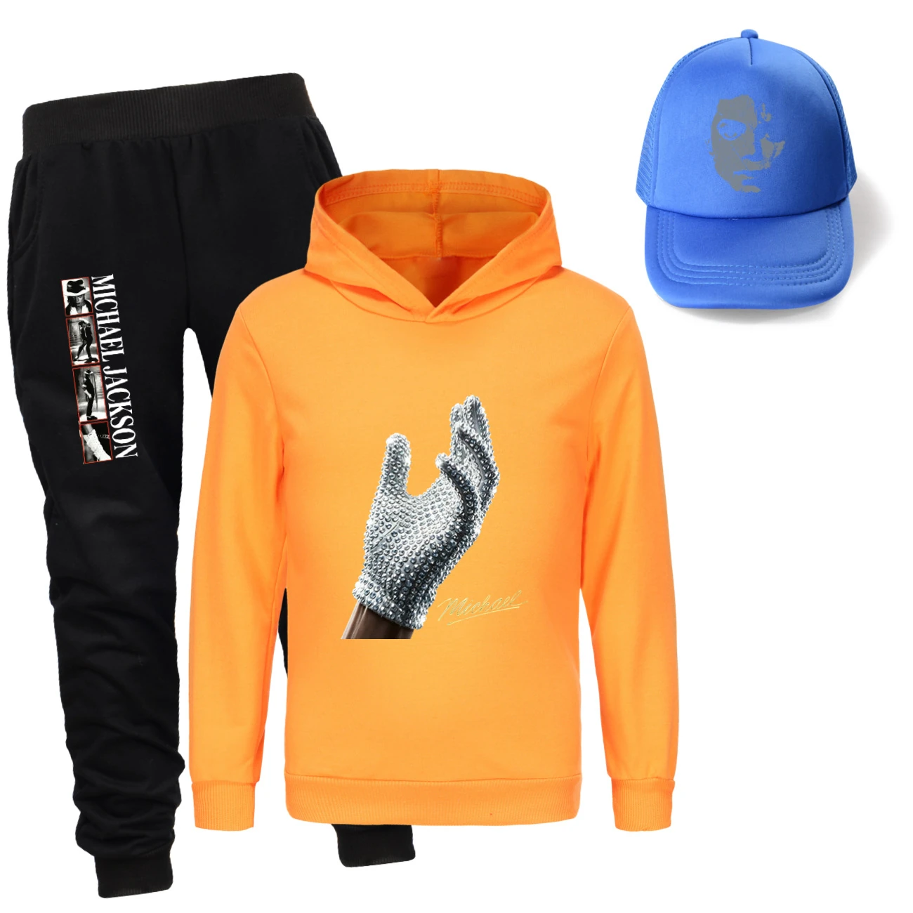 Spotlight Three-Piece Hoodie, Jogger & Hat Set, Style 13 · Orange