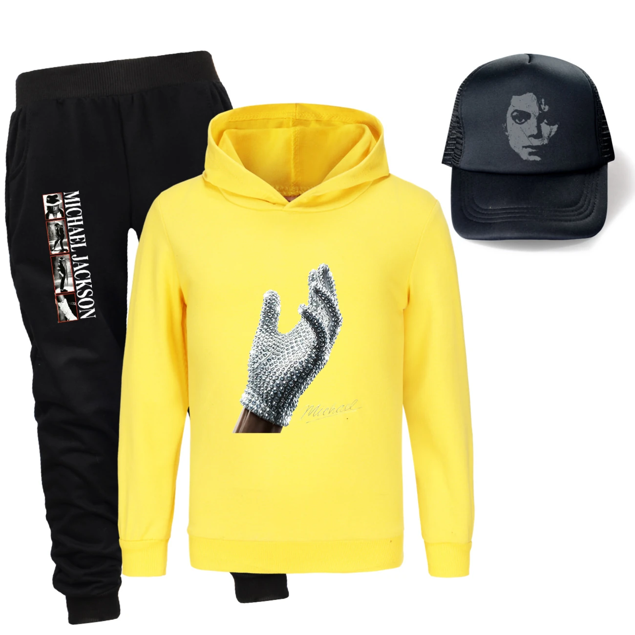 Spotlight Three-Piece Hoodie, Jogger & Hat Set, Style 15 · Yellow