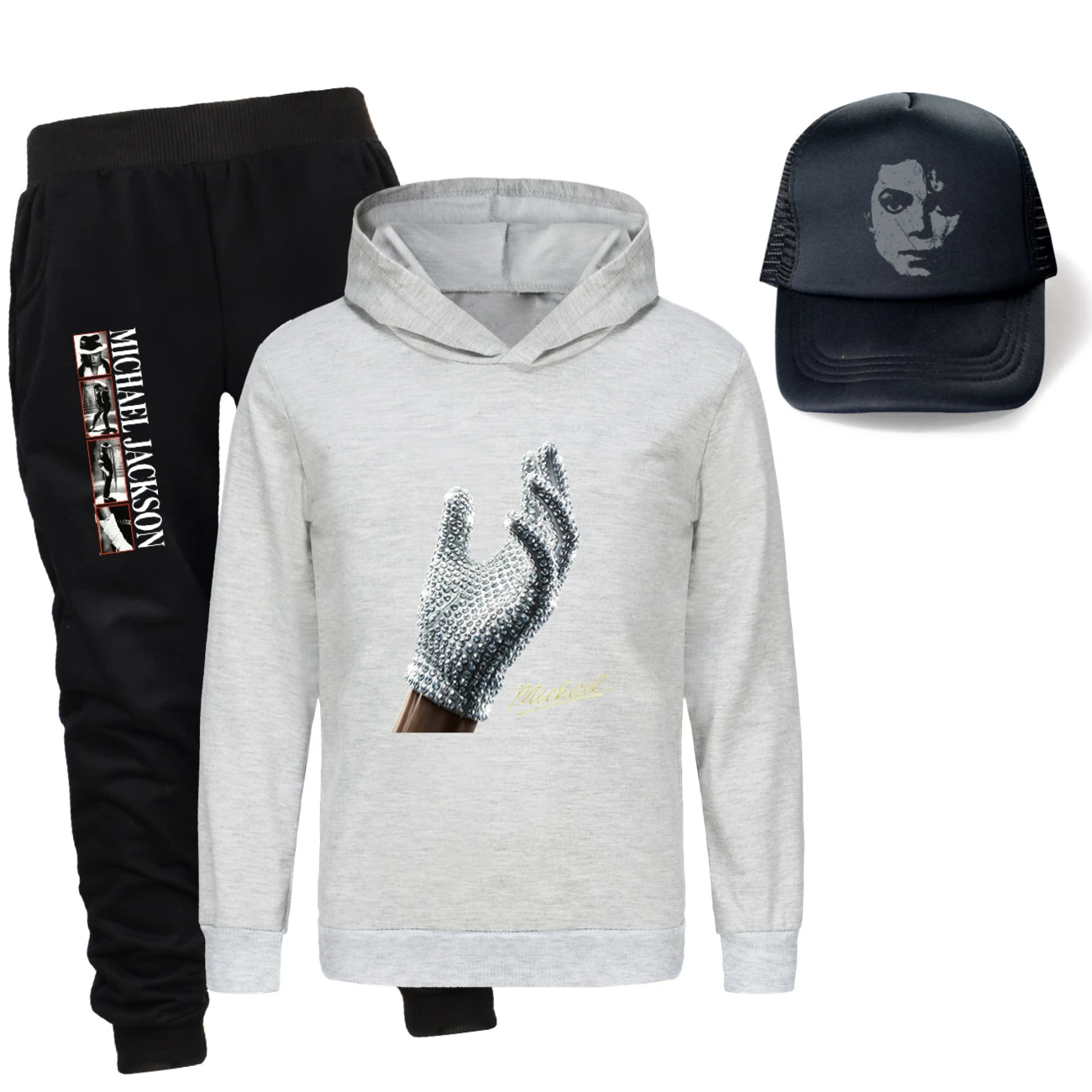Spotlight Three-Piece Hoodie, Jogger & Hat Set, Style 18 · Grey