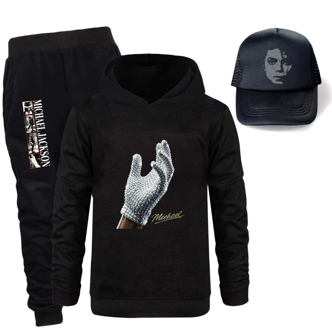 Spotlight Three-Piece Hoodie, Jogger & Hat Set, Style 20 · Black